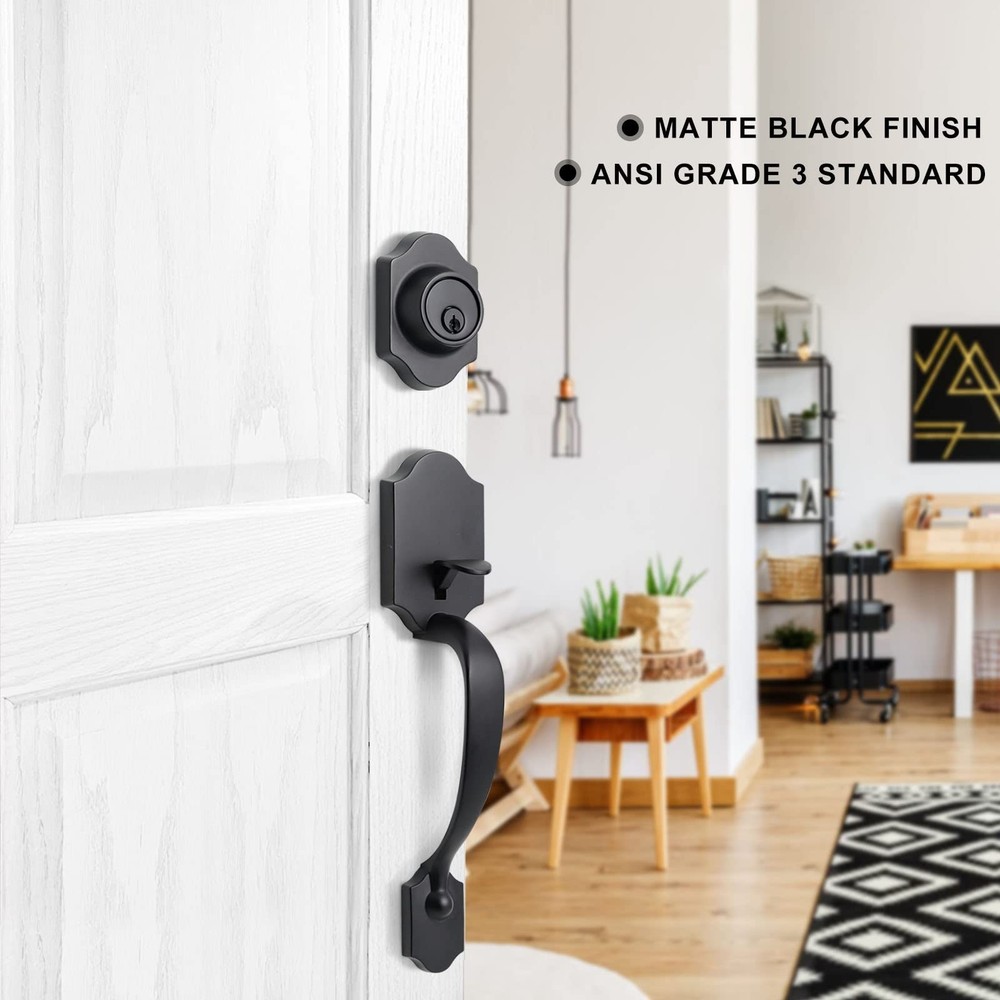 NeuType Front Door Handle, Front Door Lock Set, Door Handle Sets with Single ...