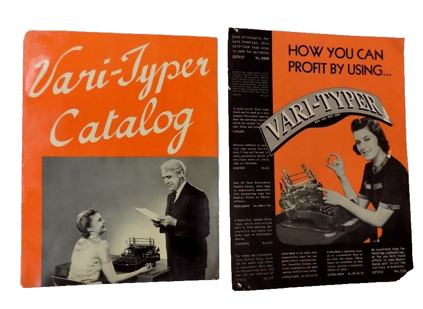 1940 Vari-Typer Coxhead Corp Catalog & Advertising Folder