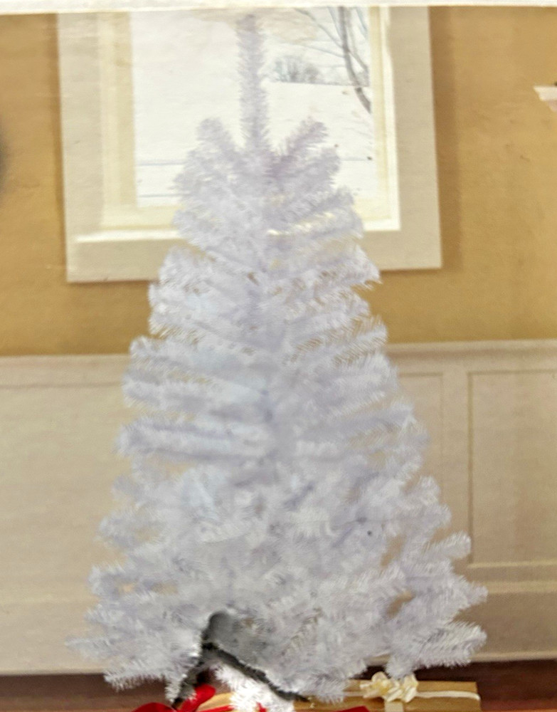 4' White Unlit Christmas Easter Holiday Tree With 200 Tips & Stand
