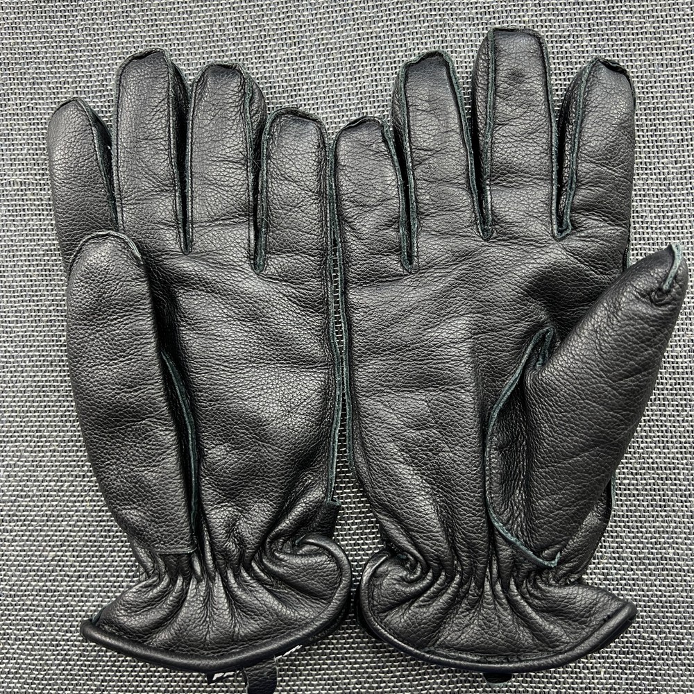 Real Leather Gloves Mens Size Medium Black Primaloft Lined