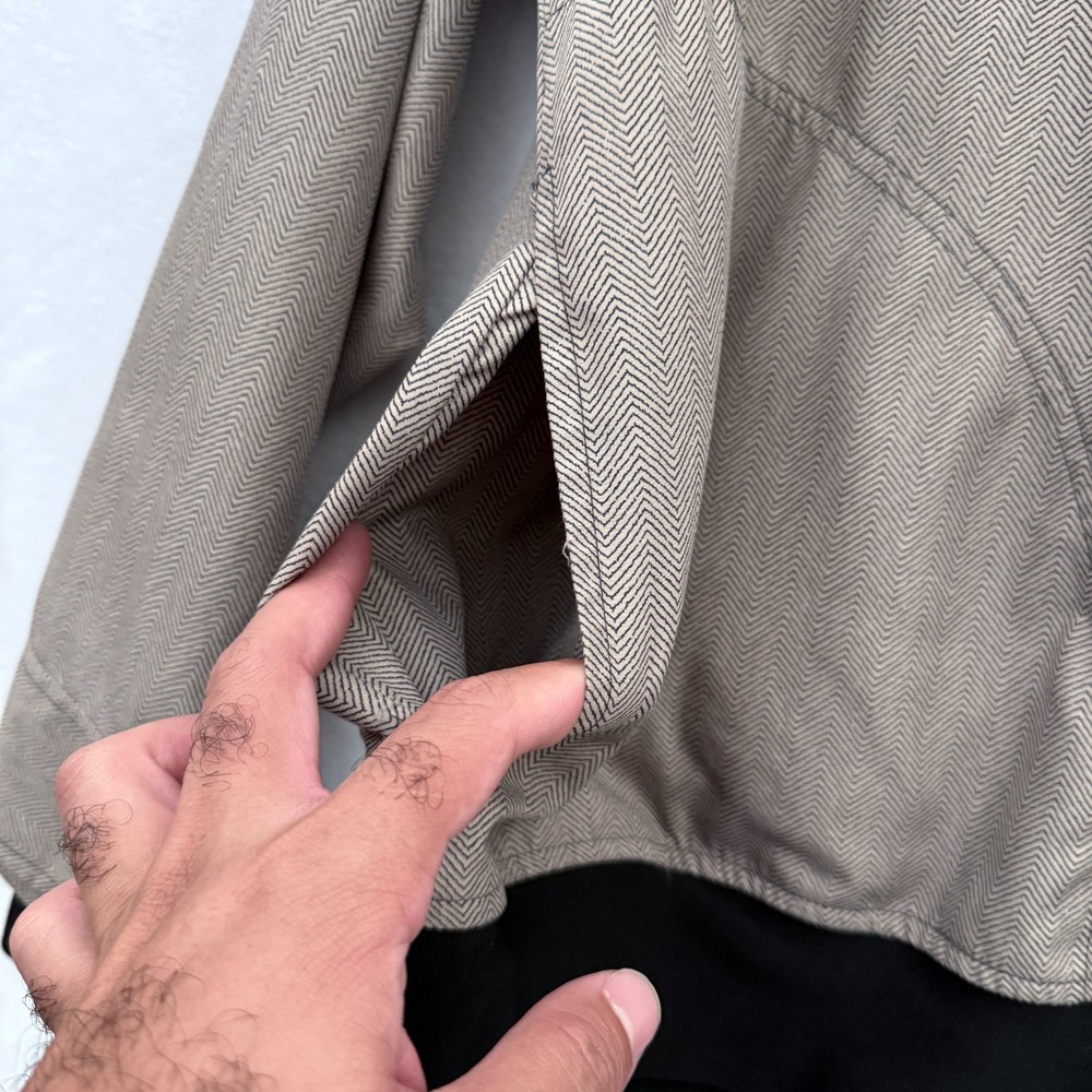 Zero Restriction Jacket Mens L Beige Herringbone Golf Snap Pullover Windbreaker