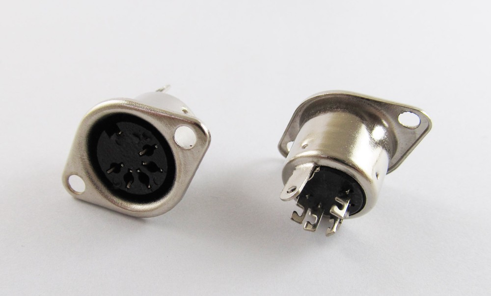 1x DIN 5 Pin Female Jack Socket Cable Connector Adapter Panel Mount Solder Type