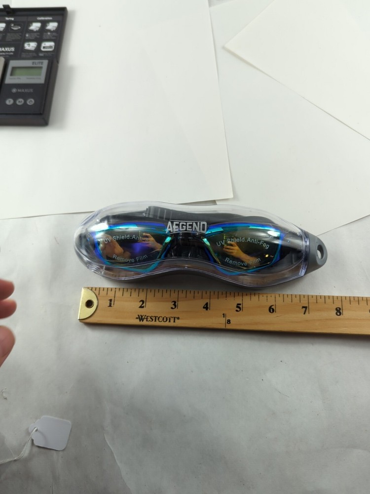 New: AEGEND Swimming Goggles with Case, Shiny Blue