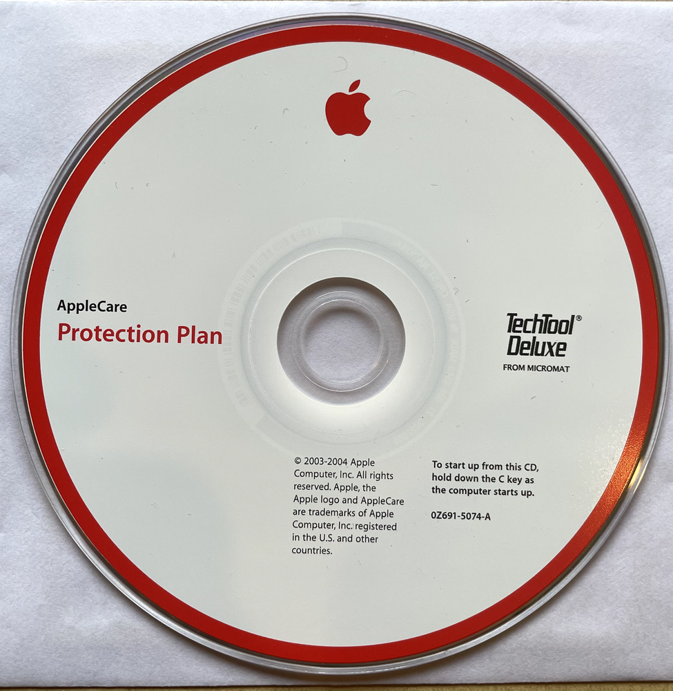 AppleCare Protection Plan TechTools Mac CD 0Z691-5074-A 2004 Edition