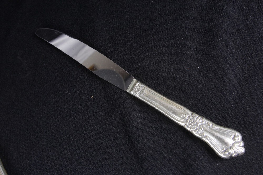 8 Valley Rose Pattern Dinner Knives By Oneida Silverplate