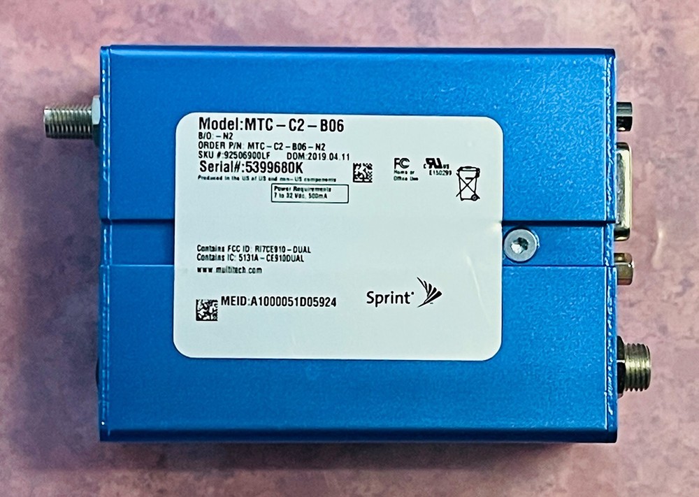 MultiTech MultiConnect Cell MTC-C2-B06 Cellular Sprint Modem CDMA MTC-LNA4-B03