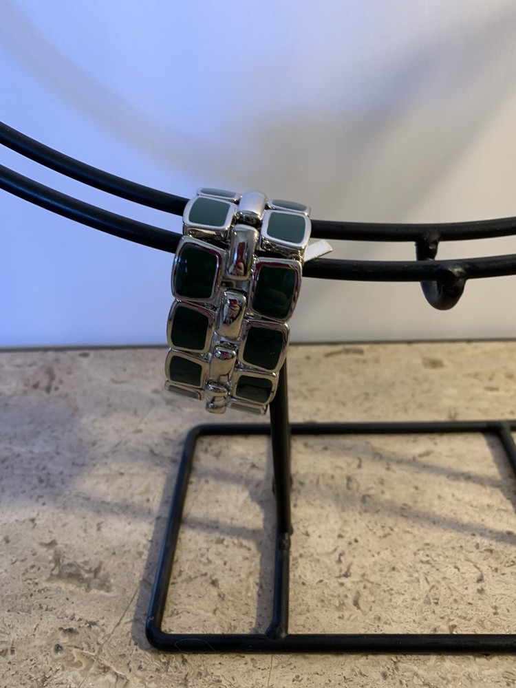 Thick Bracelet for Stacking Cookie Lee NWT Stretch Bracelet - Green And Silver