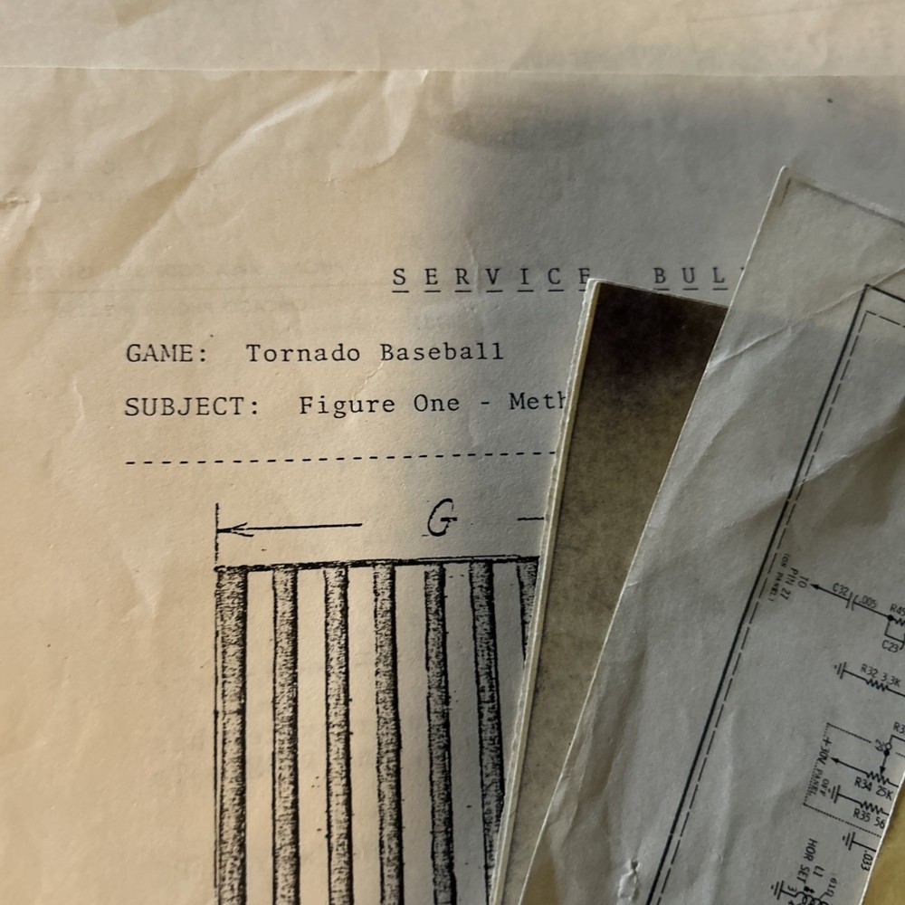 Toronado Baseball With Schematics Midway Arcade Game manual