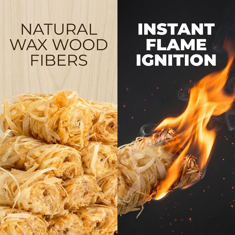 15PCS Quick Ignite Fire Starter - Fire Starter Rolls for BBQ Fireplace, Charcoal