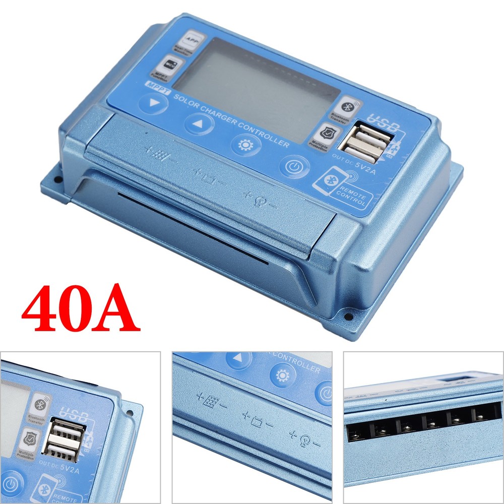 🔋40A MPPT Bluetooth APP Solar Charge Controller Charger Fit 12V-60V Battery