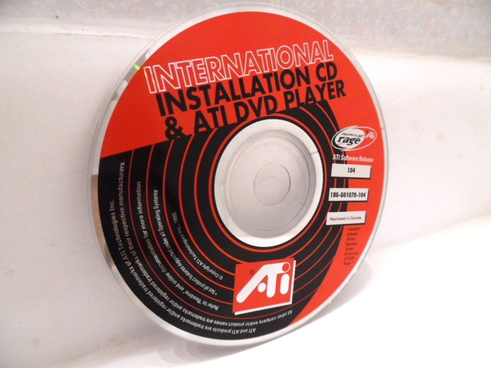 2001 ATI Technologies Inc. & 1999 Intl. Installation CD & ATI DVD Player
