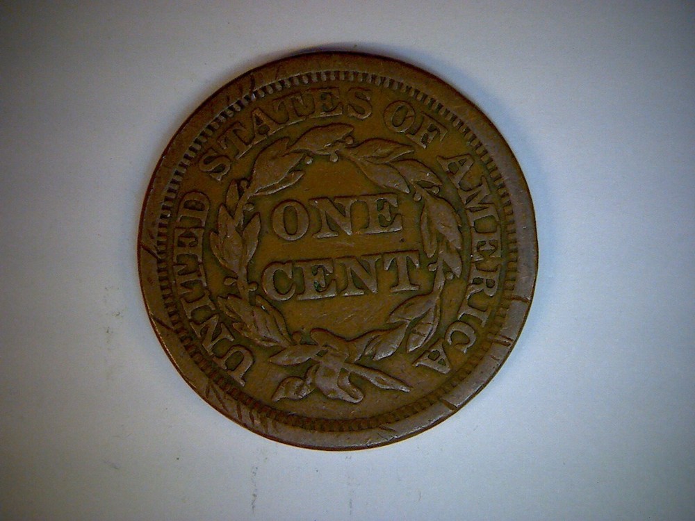 1849 U.S. LARGE CENT, BRAIDED HAIR CENT,