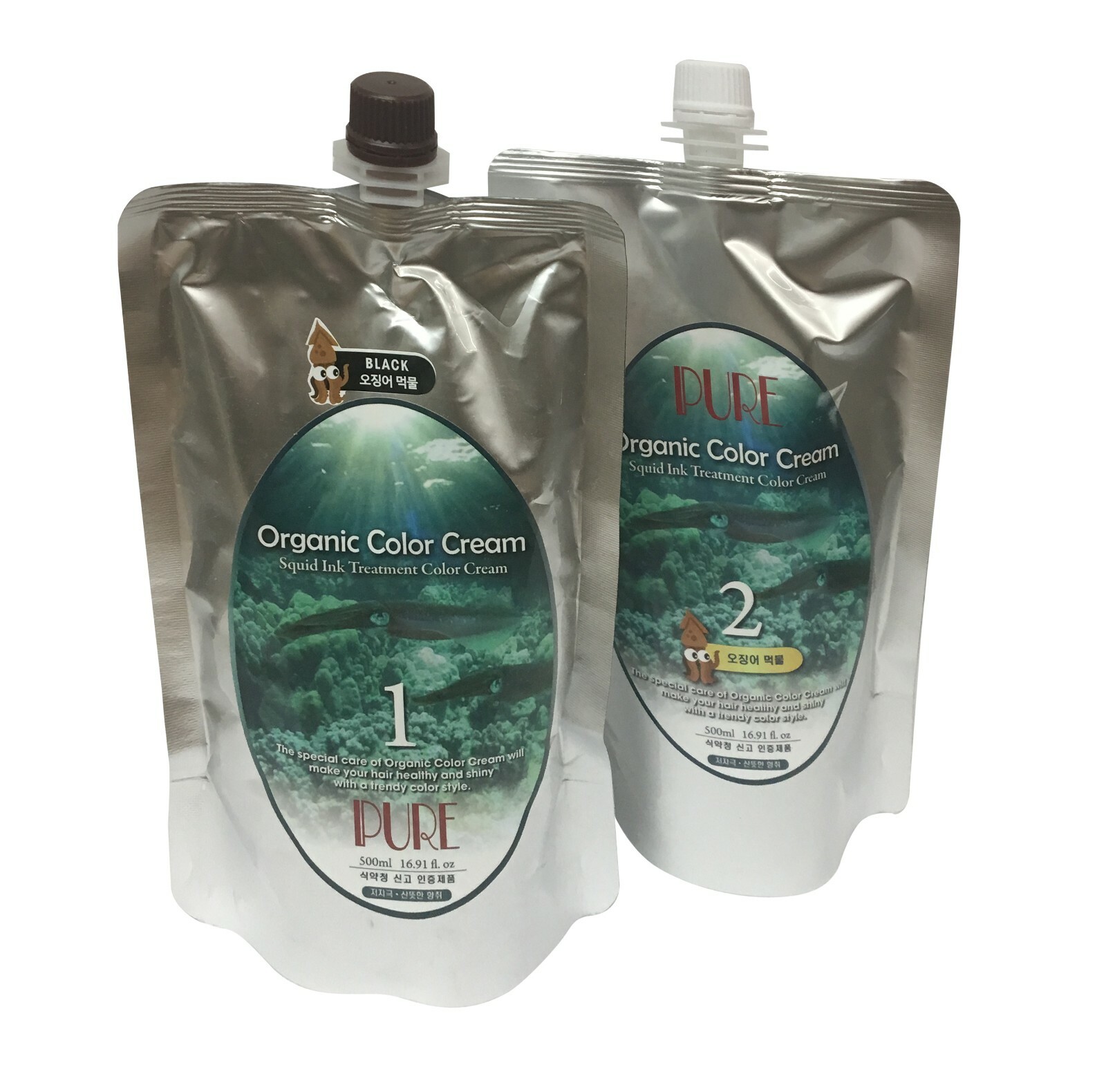 Pure Organic Hair Color Cream - 500ml/500ml-1 set, Ammonia Free Gray Hair Cover