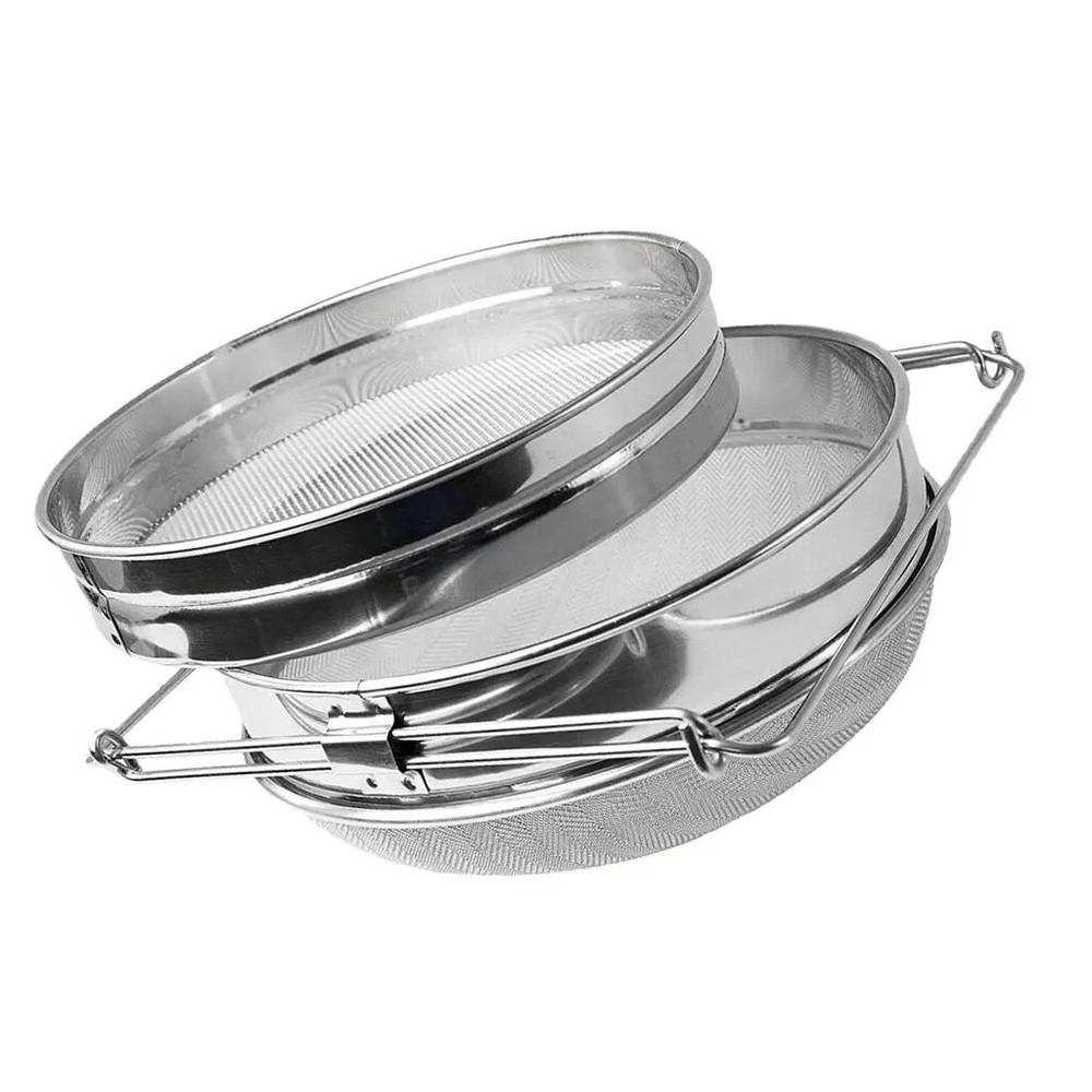 Stainless Steel Double Sieve Strainer Mesh Beekeeping Tool