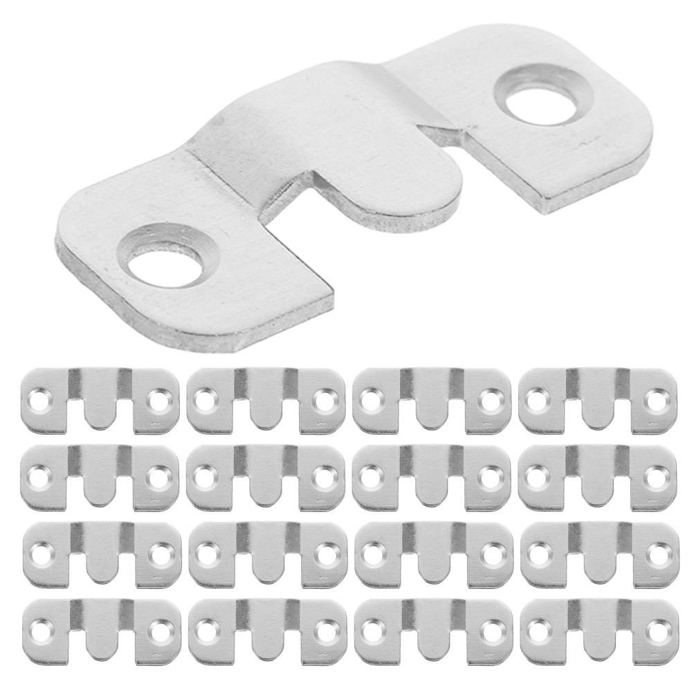 24pcs Flush Mount Bracket: Interlocking Picture Hanging Buckles - Stainless