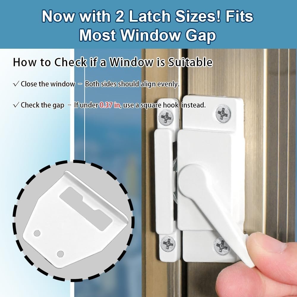 2 Pack Security Window Sash Locks - Fits Horizontal or Vertical Windows
