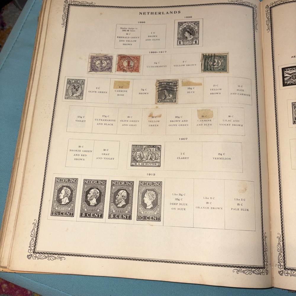 Antique International Junior Postage Stamp Album 1930 Including Stamps