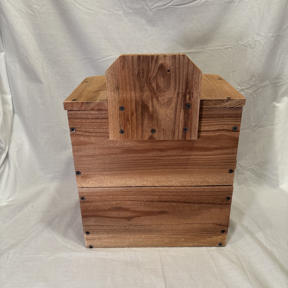 Solid Cedar Backyard Squirrel House Nesting Box - Wooden Wildlife Box- Large