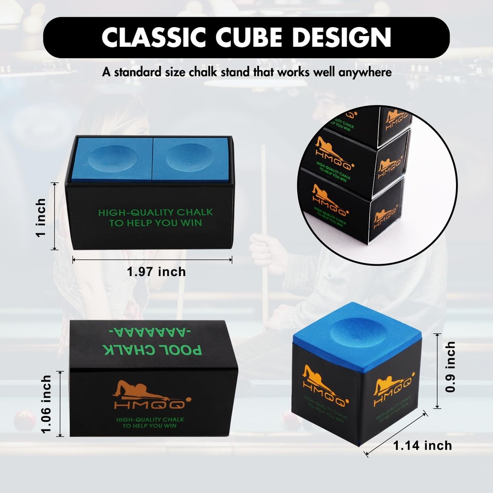 Professional Billiard Chalk - Nano Technology, Low Deflection, 2 Pack