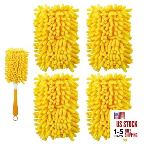 Reusable Duster Refill Compatible with Swiffer Hand Duster - 360 4 Pack(yellow)