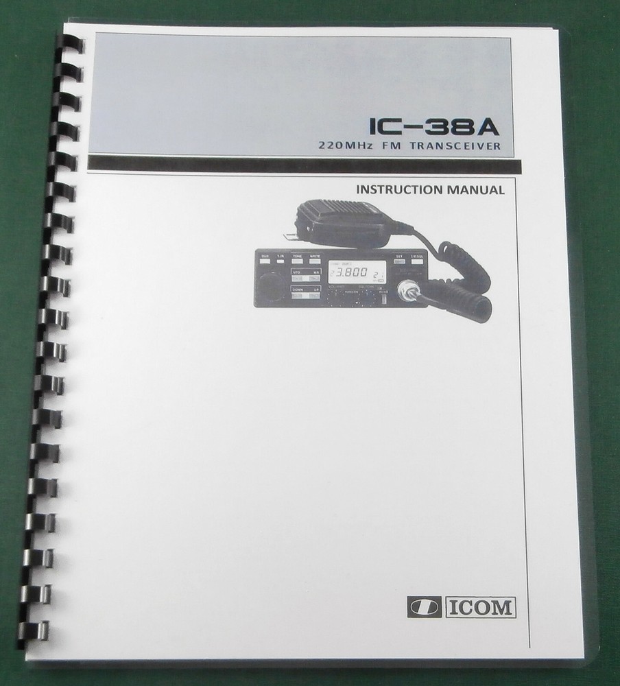 Icom IC-38A Instruction Manual: Comb Bound with Protective Covers!