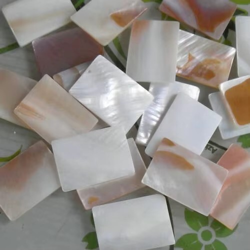20 Pcs natural decorate Inlay material rectangular white pearl shell blanks