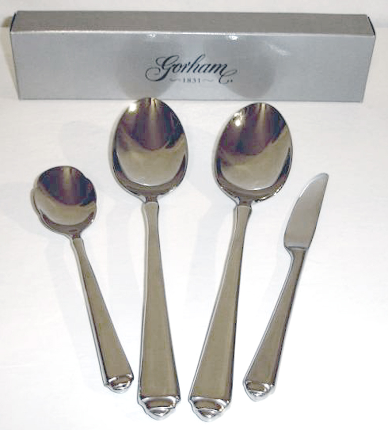 Gorham Crown Tip 4 Piece Serving Set 18/10 Stainless Flatware New