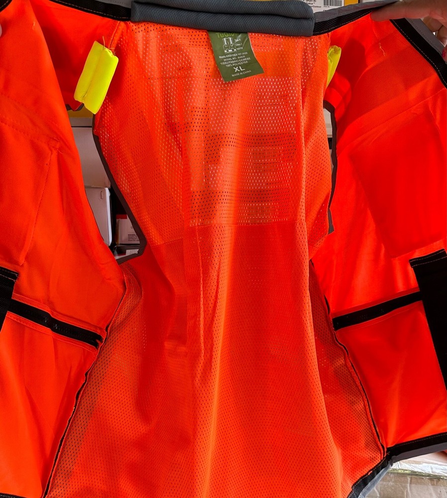 Orange Class 2 Heavy Duty Two Tone Engineer Vest