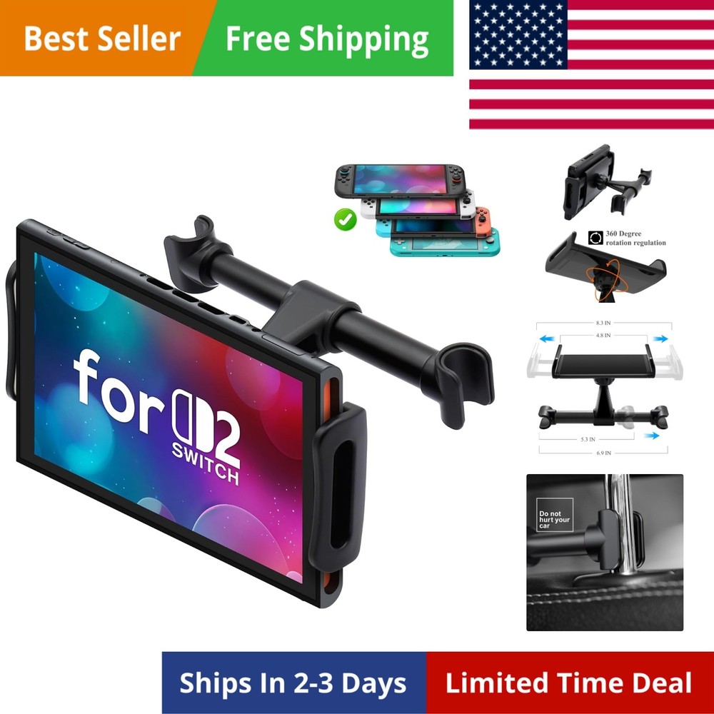 Car Headrest Mount Compatible with Switch 2 Model 2025/ Swith OLED/Switch, Ad...