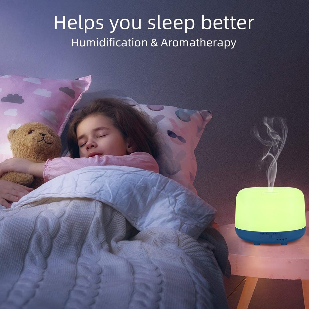 Marchred 300ML Essential Oil Diffuser with Remote Control, 7 LED Dark Blue