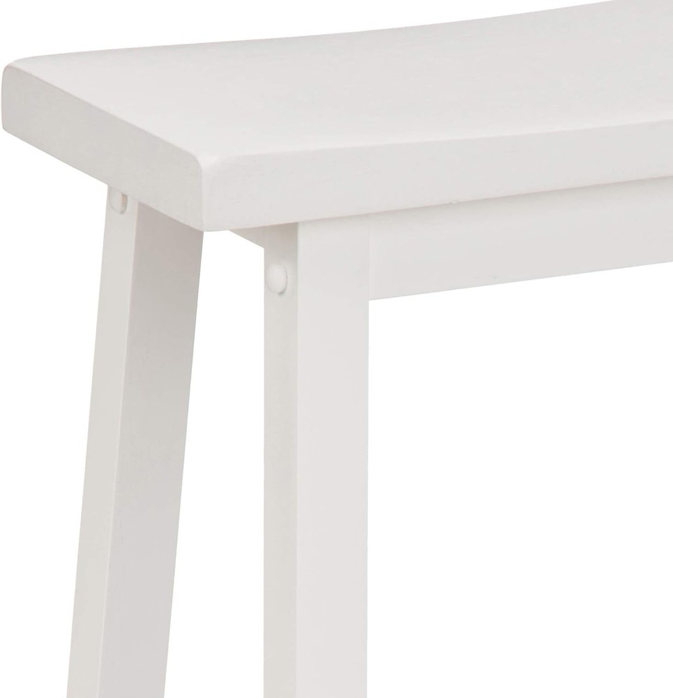 Solid Wood Saddle-Seat Kitchen Counter Barstool W/ Footrest Easy Assembly