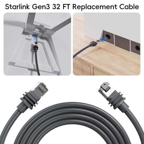 32FT/10M Cable, Replacement Standard V3 for Rectangular Starlink Starlink Gen 3
