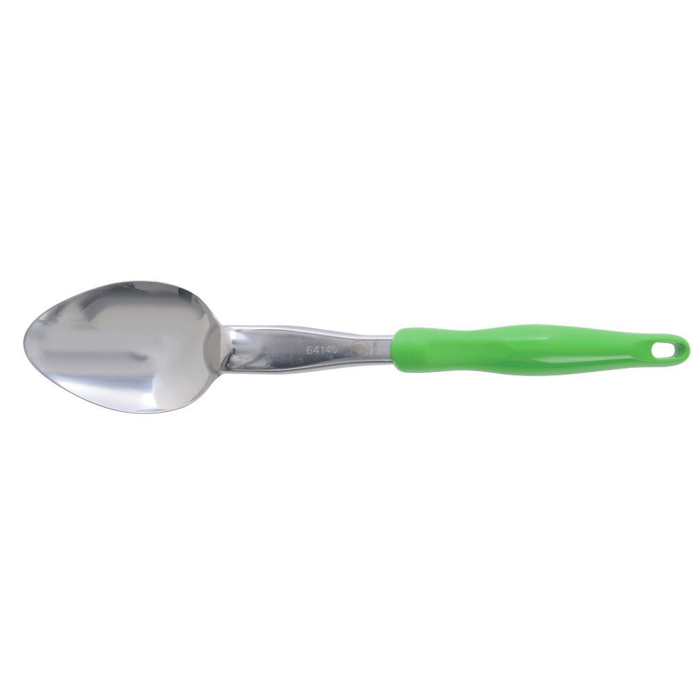 Vollrath 6414070 S/S Solid Basting Spoon w/ Green Handle
