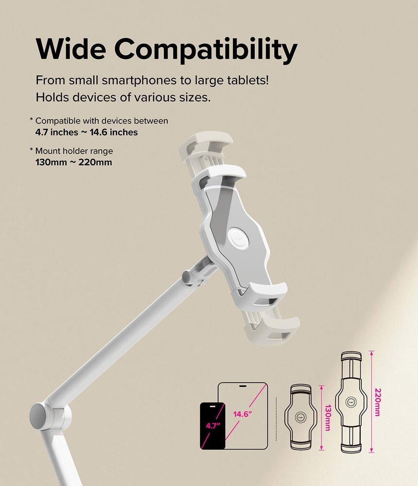 Phone Tablet Holder Clamp Desk Mount for IPhone IPad Adjustable 360 Rotation