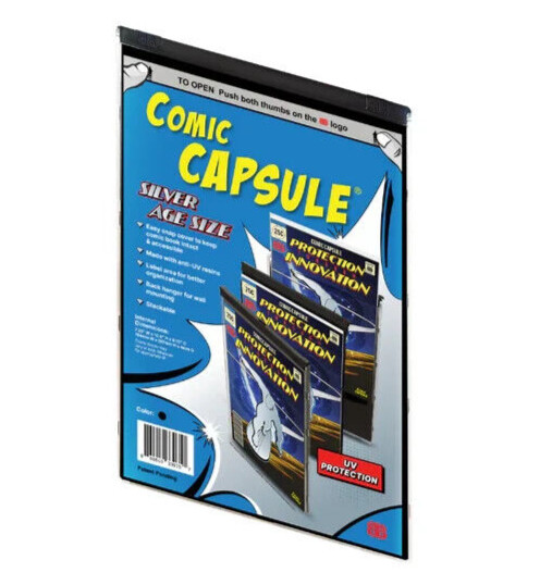 20 Comic Capsule Silver Age Comic Book Plastic Protector Black UV Protection