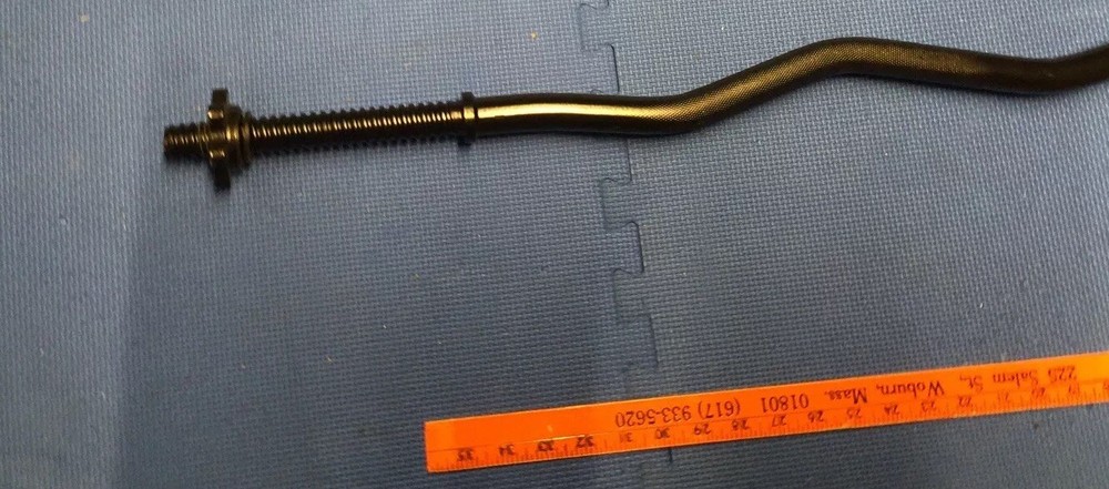 CAP Barbell 47-Inch Standard Curl Bar, Black Threaded ends! SOLID BAR !!!