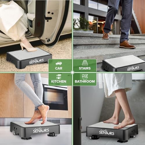 Small Step Stools for Adults - Grey Small Mobility Aid for Seniors - Gray