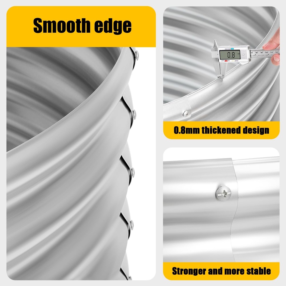 48 inch Fire Pit Ring, 4FT Galvanized Fire Ring, Wood Burning Fire Pits Ring,...