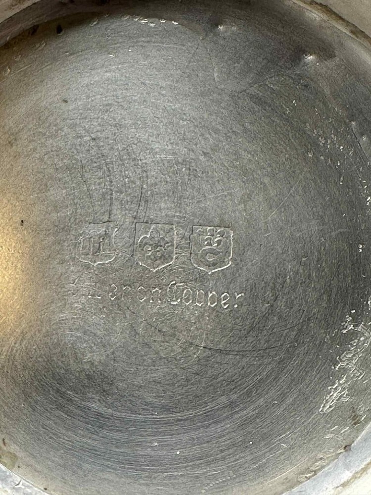 Birmingham Silver Co Silver on Copper Silver Plated Lidded Coffee Pot 10”