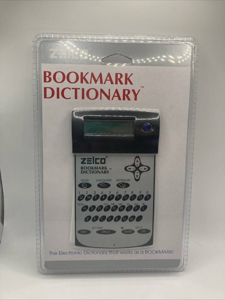 Zelco Electronic Bookmark Dictionary Calculator Alarm Clock Model#90082