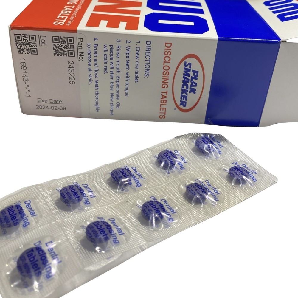 Plak Smacker Plaque Disclosing Tablets set of 5 Total 50 tablets