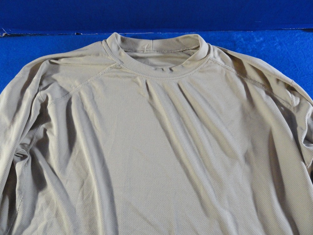 XGO TECHNICAL APPAREL ACCLIMATE DRY TAN KHAKI POLY BASE LAYER THERMAL SHIRT L
