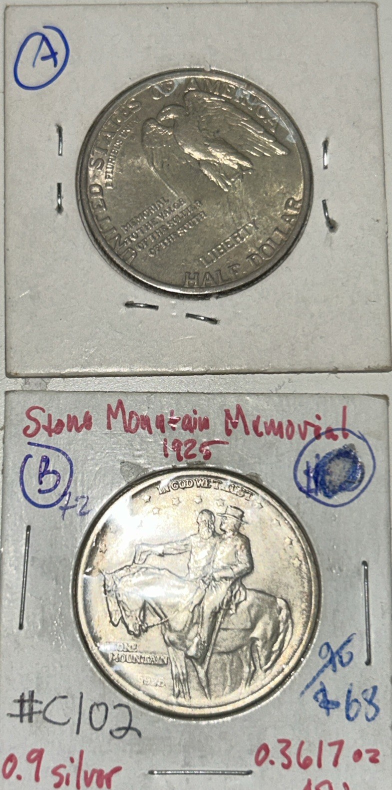 1925 Natural Commem memorial Southern soldier; Silver Half $ Borderline Uncirc