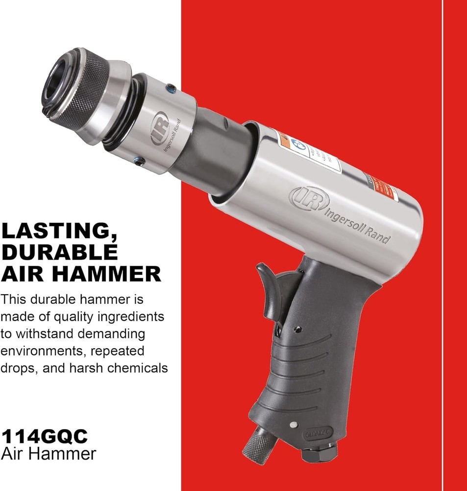 Versatile 114GQC Air Hammer: Ergonomic Design & Quick Chisel Change for Repairs