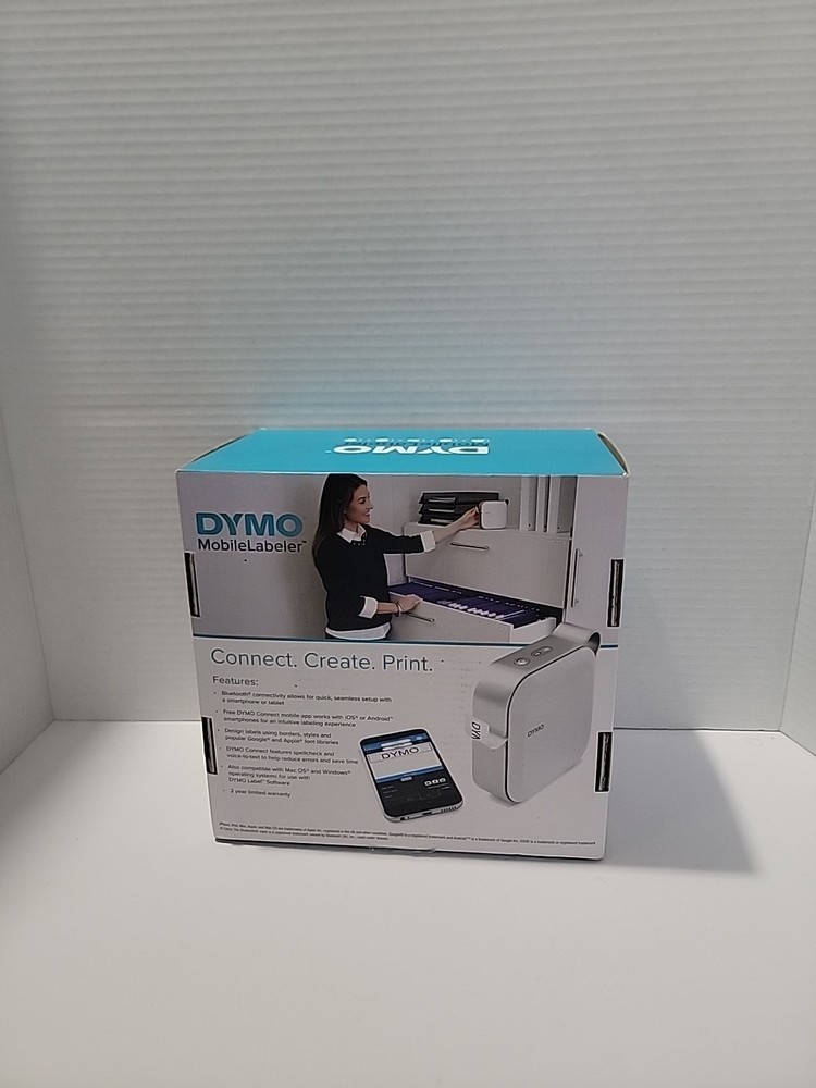 DYMO MobileLabeler 1982171 Bluetooth Label Maker Tape D1 iOS Android Mac Windows