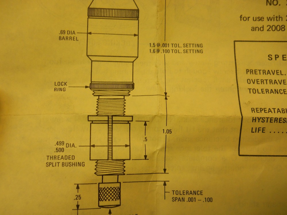 IE & E MODEL 2102 GAGING HEAD NEW CONDITION NO BOX