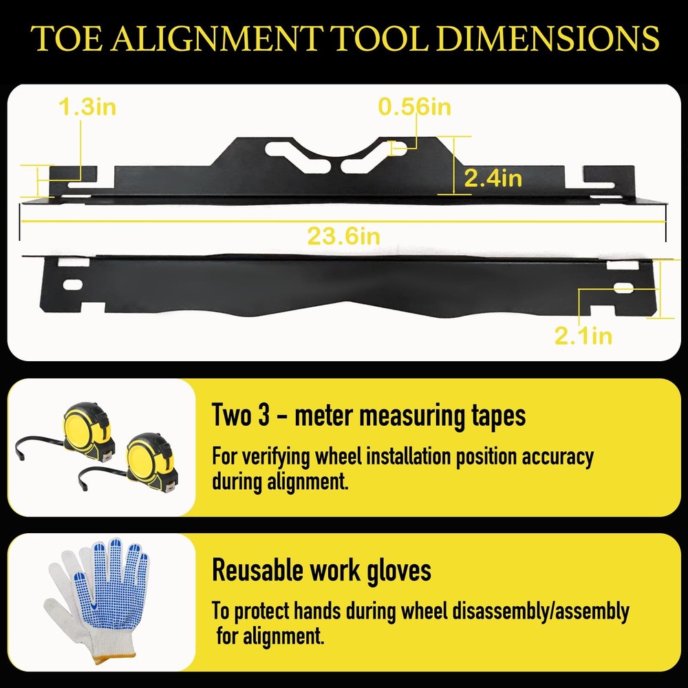BIUNIE Precision Toe Alignment Tool Kit - Professional Grade Wheel Black