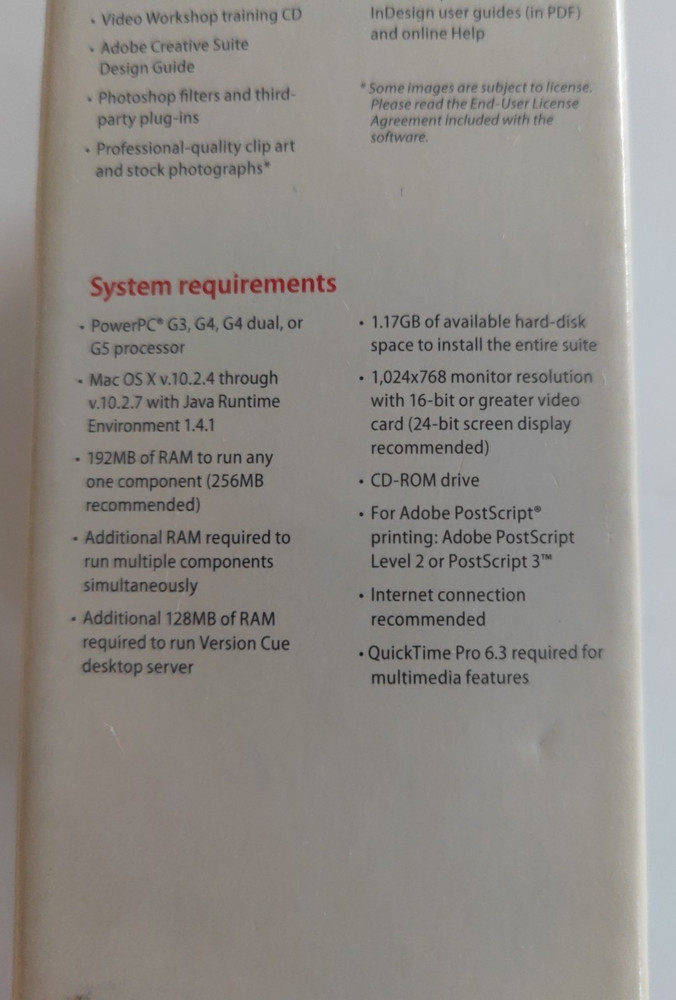 Adobe Creative Suite Standard Upgrade For Mac with Serial Numbers, 4 Disc Set