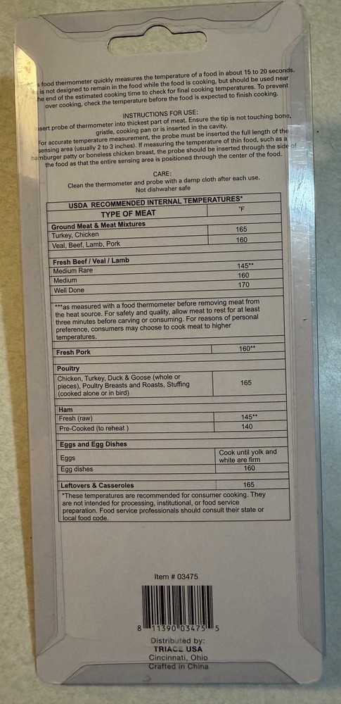 Chef Select Instant Read Thermometer NEW