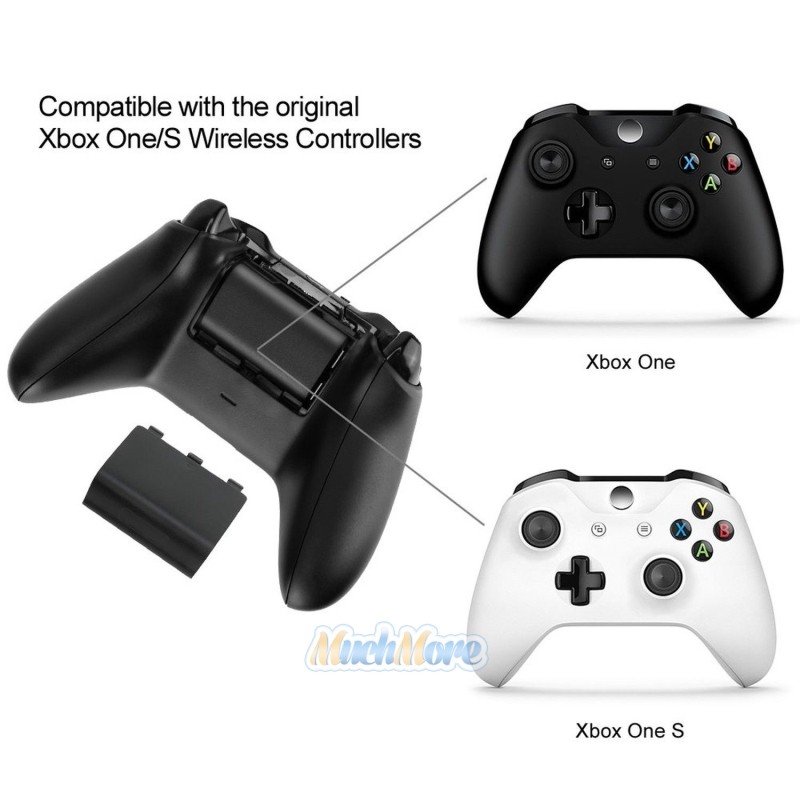 2x Rechargeable Battery Pack For XBOX ONE Wireless Controller Play & Charge Kit